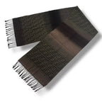 Fendi Scarf Zucca Pattern FF Logo Wool Brown
