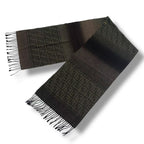 Fendi Scarf Zucca Pattern FF Logo Wool Brown — view 3