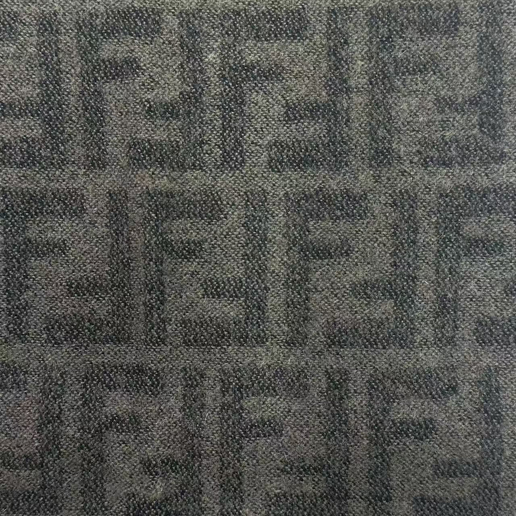 Fendi Scarf Zucca Pattern FF Logo Wool Brown — view 4