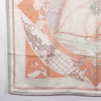 Hermes Carre 90 Voyage Au Long Cours Ocean Silk White Scarf — view 4