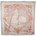 Hermes Carre 90 Voyage Au Long Cours Ocean Silk White Scarf
