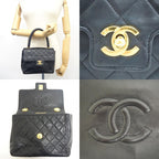 Chanel Quilted Turnlock CC Logo Handbag Black — view 7