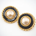 Chanel Faux Pearl 26 Earrings Gold