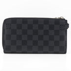 Louis Vuitton Zippy Dragonne L-shaped Zipper Damier Leather Wallet Black — view 2
