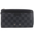 Louis Vuitton Zippy Dragonne L-shaped Zipper Damier Leather Wallet Black