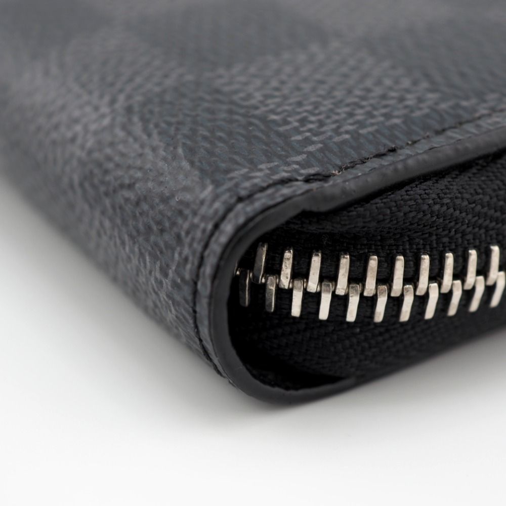 Louis Vuitton Zippy Dragonne L-shaped Zipper Damier Leather Wallet Black — view 3