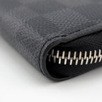Louis Vuitton Zippy Dragonne L-shaped Zipper Damier Leather Wallet Black — view 3