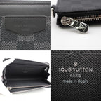 Louis Vuitton Zippy Dragonne L-shaped Zipper Damier Leather Wallet Black — view 8