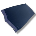 Dior Scarf Shawl Velour Embroidery Logo Fringe Navy