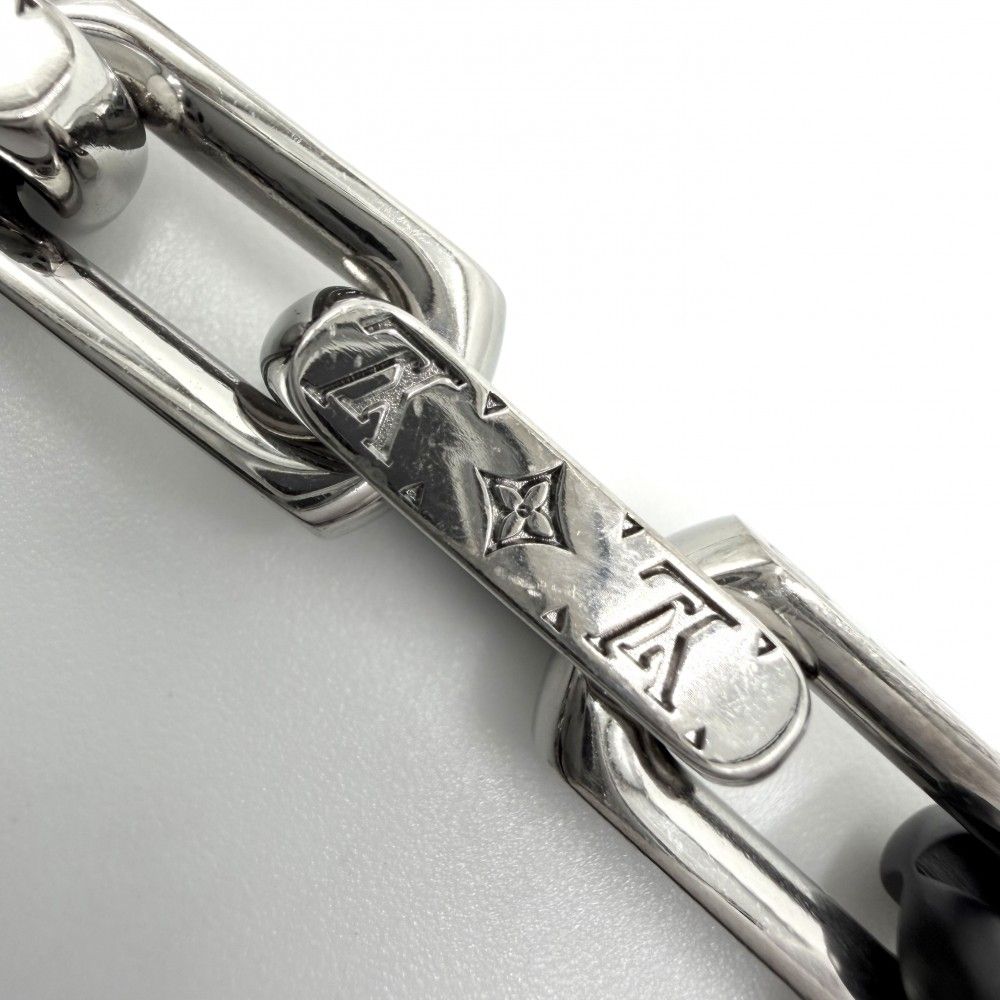 Louis Vuitton Necklace Monogram Chain Silver Black — view 8