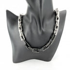 Louis Vuitton Necklace Monogram Chain Silver Black — view 2
