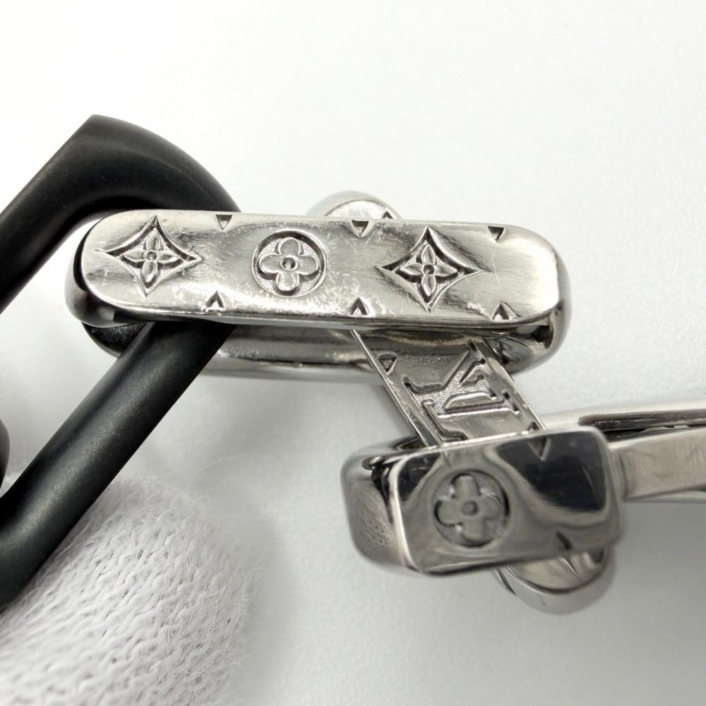 Louis Vuitton Necklace Monogram Chain Silver Black — view 6