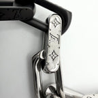 Louis Vuitton Necklace Monogram Chain Silver Black — view 9