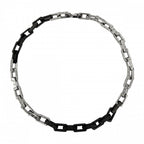 Louis Vuitton Necklace Monogram Chain Silver Black