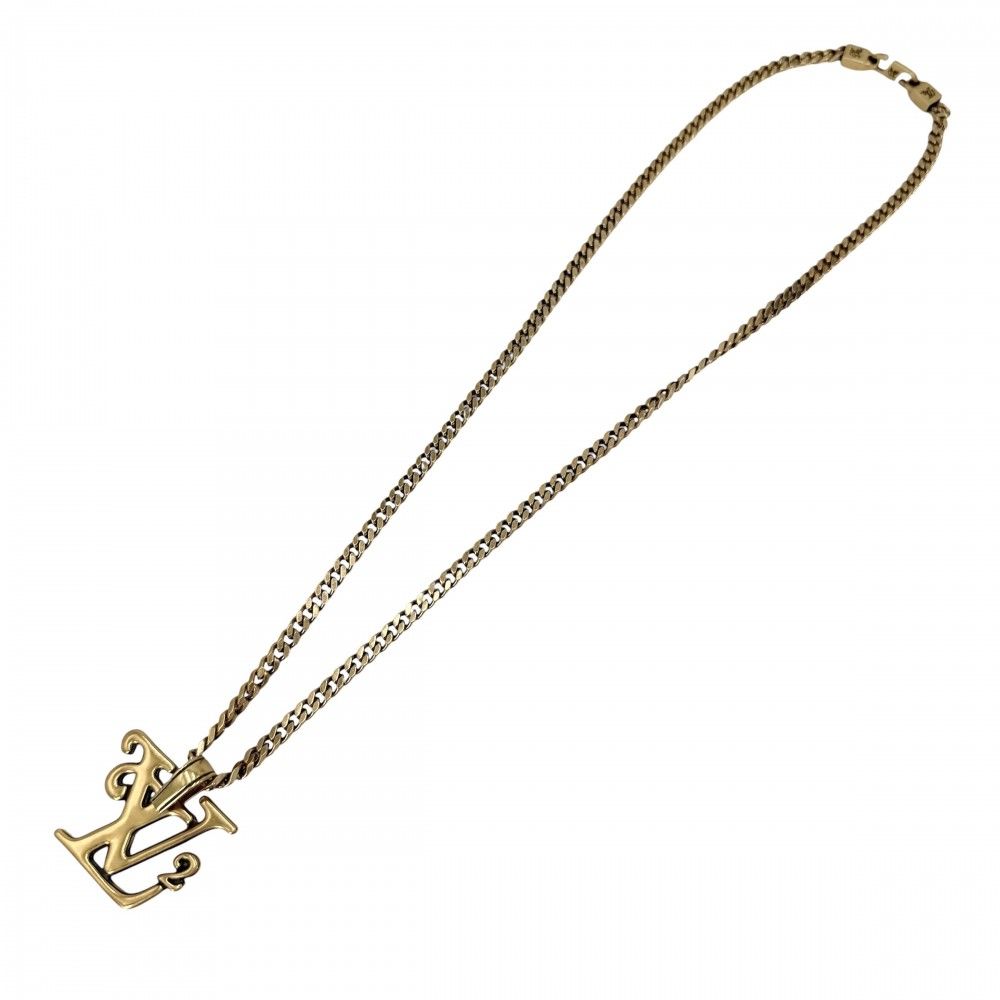 Louis Vuitton Necklace Collier Squared LV Pendant Gold — view 4