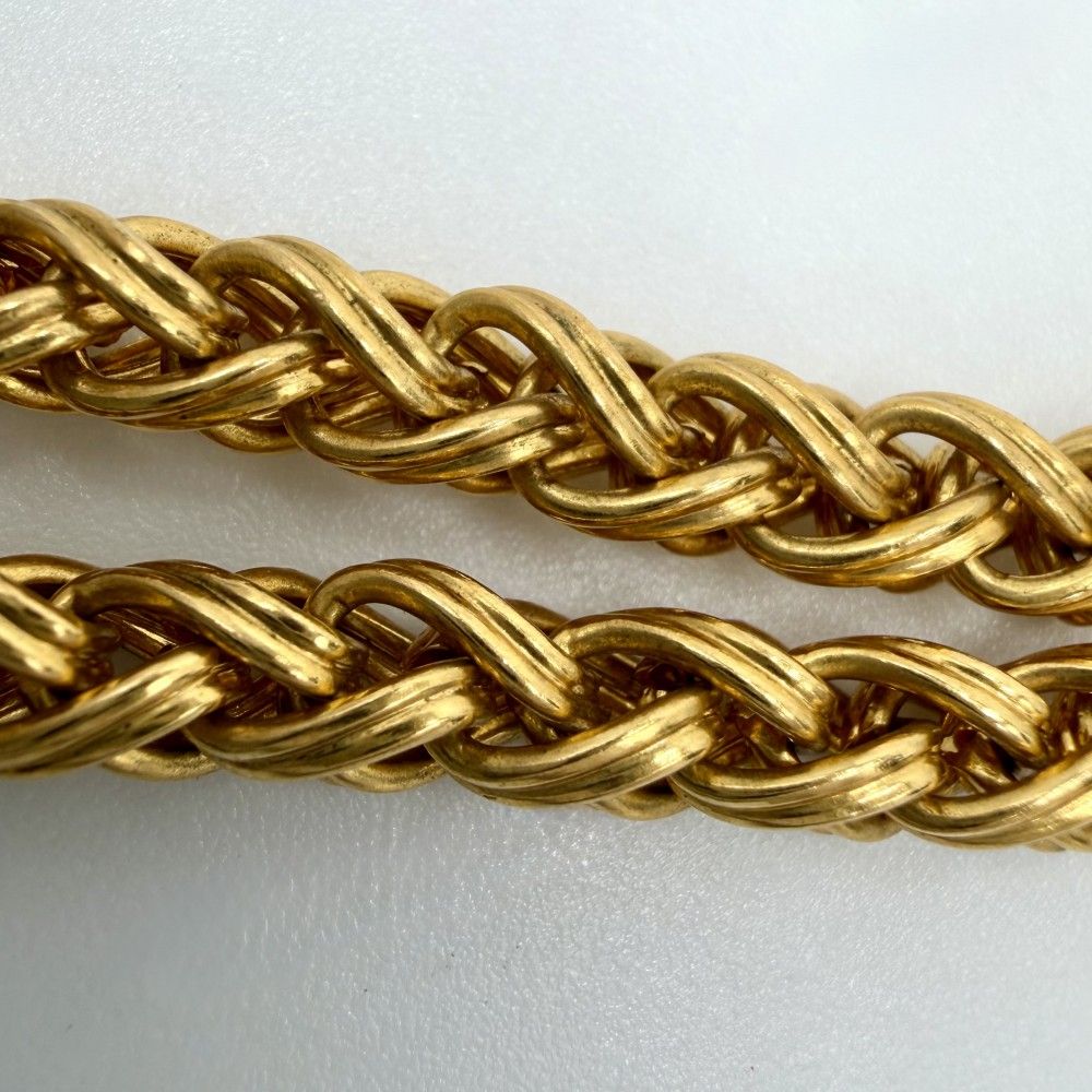 Chanel Necklace CC Logo Chain Vintage Gold Plated — view 8