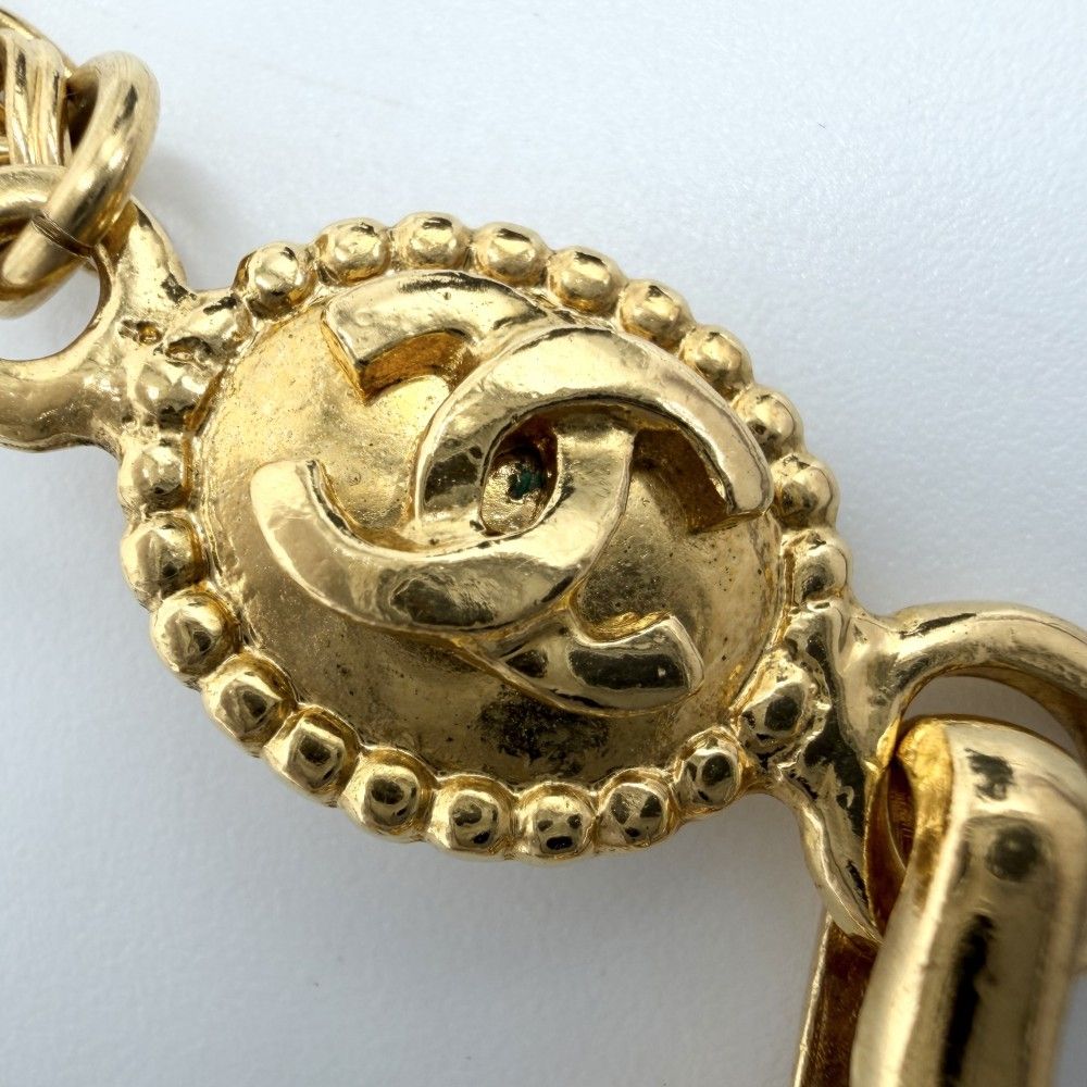 Chanel Necklace CC Logo Chain Vintage Gold Plated — view 9