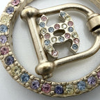 Chanel Brooch CC Logo Ribbon Swing Rhinestone Gold Plated Multi — view 5