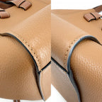 Loewe 2-Way Hammock Compact Shoulder Bag Crossbody Tote Leather Calf Brown Gold — view 6
