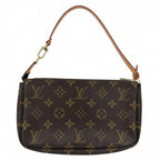 Louis Vuitton Pochette Pouch Mini Bag Monogram Canvas Brown Gold — view 2