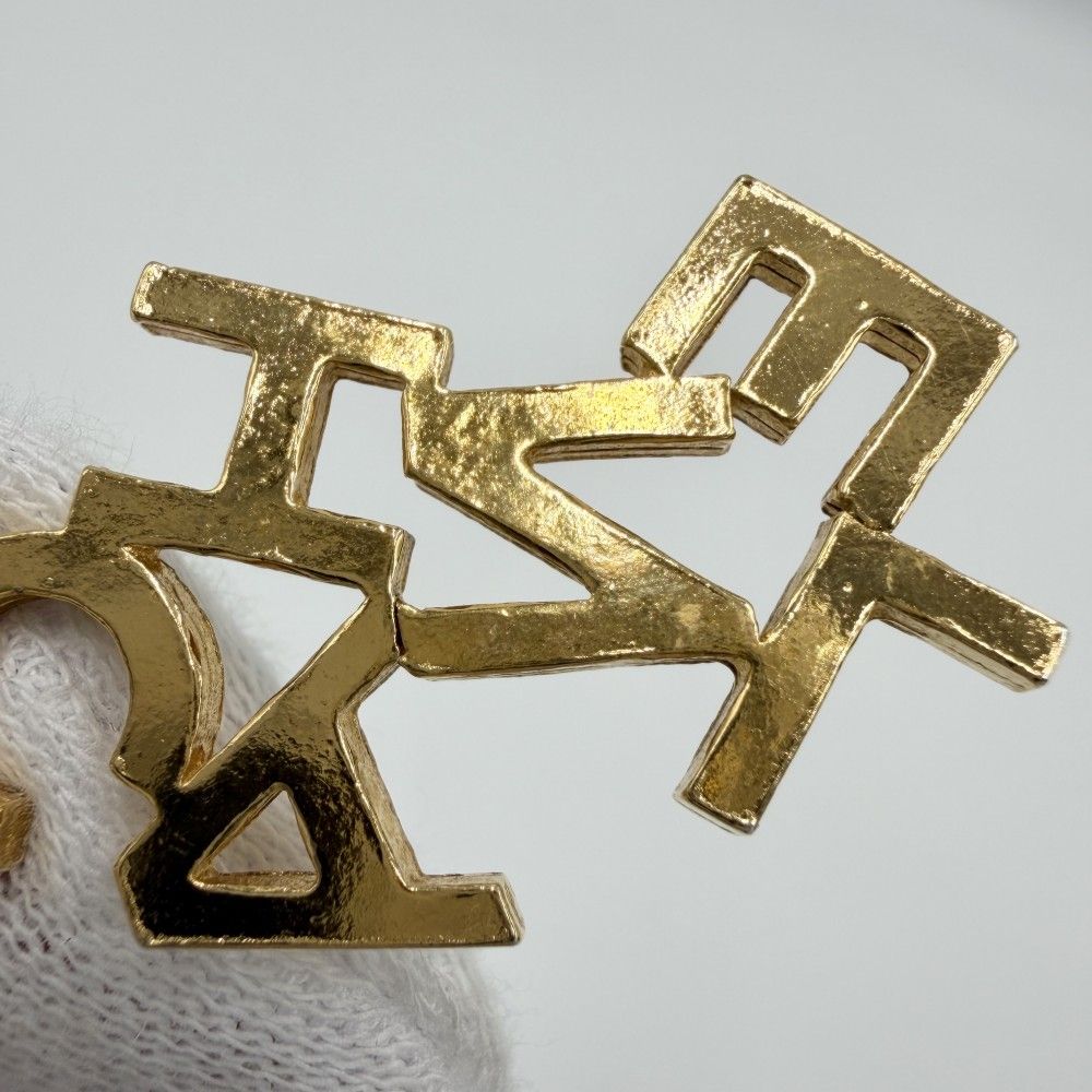 Chanel Earrings Swing Logo Gold Plated — view 9