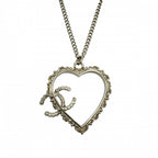 Chanel Necklace CC Logo Heart Pendant Star Chain Rhinestone Gold — view 2