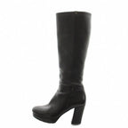 Prada Sport Long Boots Heels Leather 36 Black