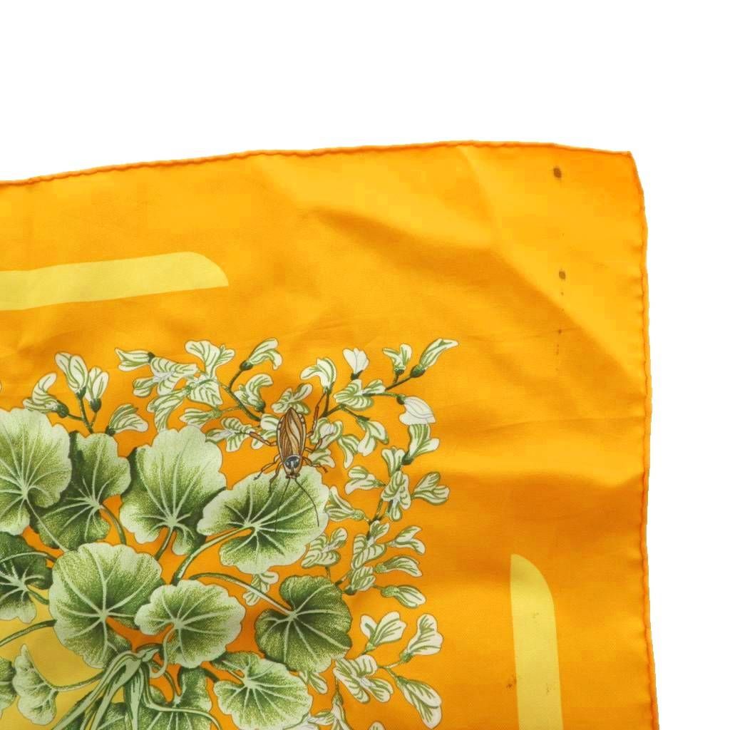 Hermes la Prairie Grassland Carre 90 Scarf Silk Multi Color Orange Green SS — view 4