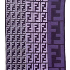 Fendi Scarf Zucca Pattern FF Logo Wool Purple — view 5