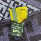 Fendi Scarf Zucca Pattern FF Logo Wool Purple — view 7