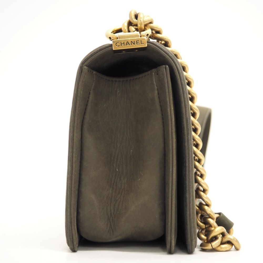 Chanel CC Logo Chain Shoulder Leather Bag Khaki Brands — view 3