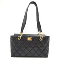 Chanel Wild Stitch CC Logo Lambskin Shoulder Bag Black Brands