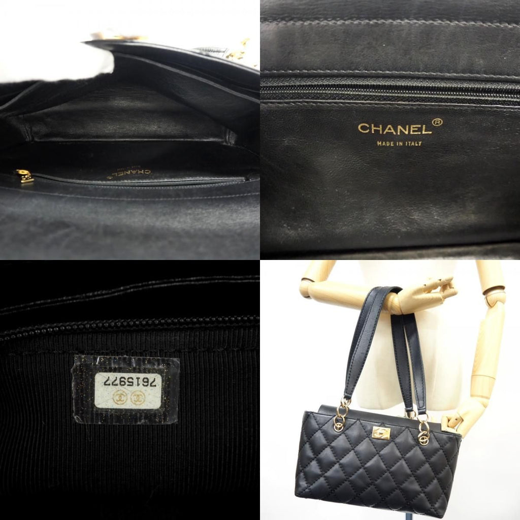 Chanel Wild Stitch CC Logo Lambskin Shoulder Bag Black Brands — view 8
