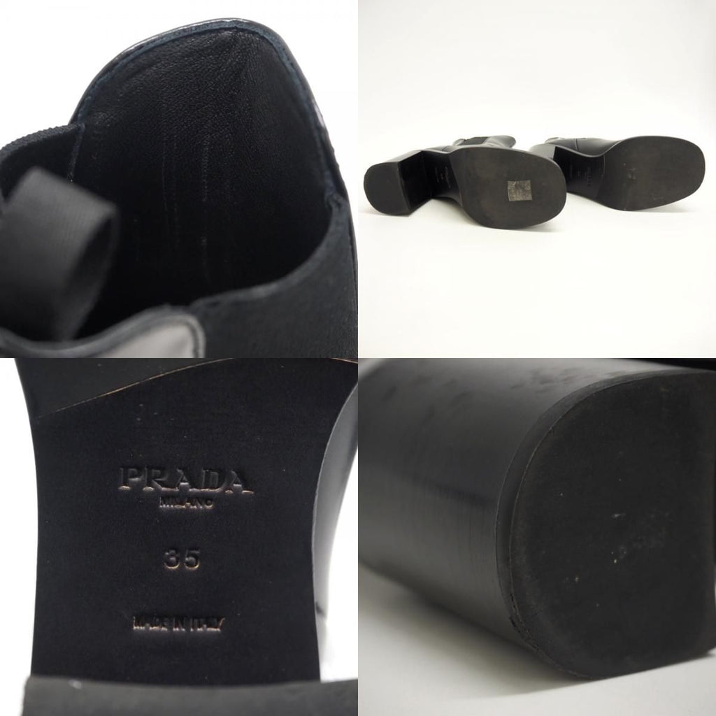 Prada Side Gore Boots Leather Black — view 8