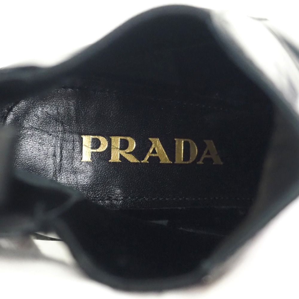Prada Side Gore Boots Leather Black — view 7
