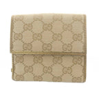 Gucci GG Canvas Bifold Wallet Gold Color Brown — view 2