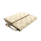 Gucci GG Canvas Bifold Wallet Gold Color Brown — view 5