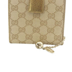 Gucci GG Canvas Bifold Wallet Gold Color Brown — view 3
