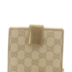 Gucci GG Canvas Bifold Wallet Gold Color Brown — view 4