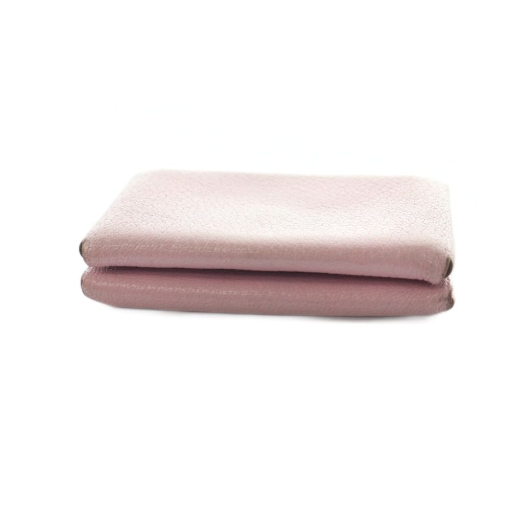 Hermes Calvi Duo Coin Purse Bifold Leather Pink — view 4