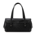 Gucci Banboo Hand Bag GG Canvas Leather Black Silver — view 2