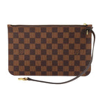 Louis Vuitton Damier Neverfull Pouch Ebene Gold — view 2