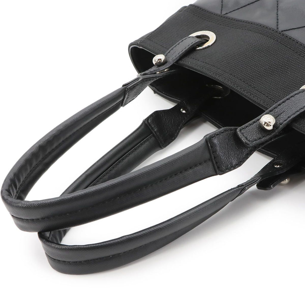Chanel Paris Biarritz PM Tote Nylon Leather Black Silver — view 6
