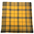 Dior Large Shawl Scarf Embroidery Logo Plaid Yellow