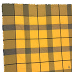 Dior Large Shawl Scarf Embroidery Logo Plaid Yellow — view 5