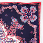 Louis Vuitton Monogram Coral Shawl Silk Navy Pink Scarf — view 3