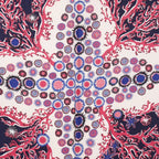 Louis Vuitton Monogram Coral Shawl Silk Navy Pink Scarf — view 6