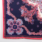 Louis Vuitton Monogram Coral Shawl Silk Navy Pink Scarf — view 4