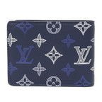 Louis Vuitton Portefeuille Multiple Bifold Wallet Monogram Shadow Navy Blue — view 3