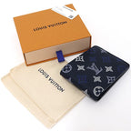 Louis Vuitton Portefeuille Multiple Bifold Wallet Monogram Shadow Navy Blue — view 2